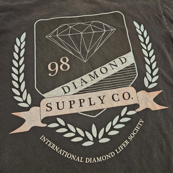 Y2k Diamond Supply Co. Distressed Black Graphic T-Shirt Men's Size Medium - Picture 2 of 14